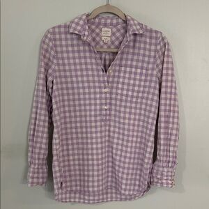 J. Crew Lavender Checkered Long Sleeve Shirt
